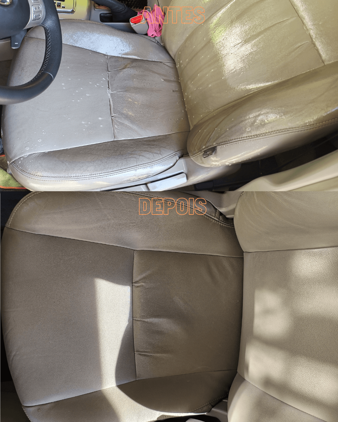 Corola com bancos de couro claros Higienizado e Hidratado